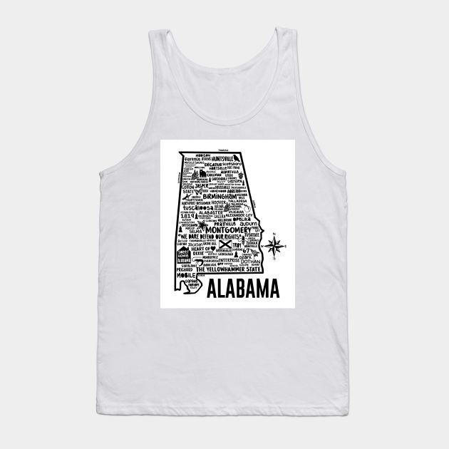 Alabama Map Tank Top by Whereabouts Shop